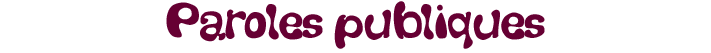 Paroles publiques et conférences